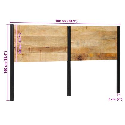 табла за глава 180 cm от масивно дърво манго и желязо