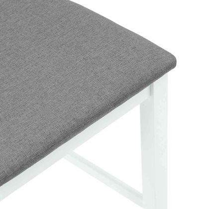 Бар столове с възглавници 2 бр Бяла масивна дървесина Каучук