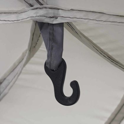 Шатра за басейн с подвижна муха & Мрежести стени сива 618x532cm