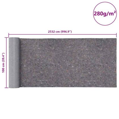 Неплъзгаща се поларна материя за художници 25 м 280g/m² Grey