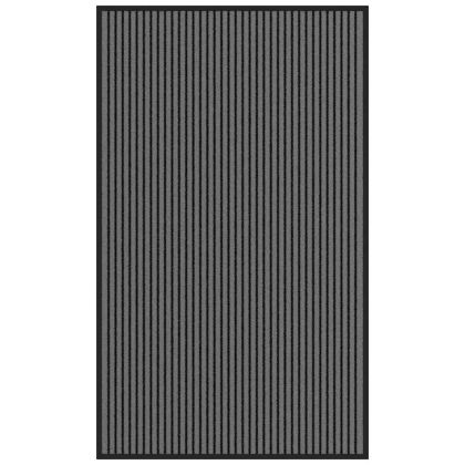Изтривалка раирана, черна и сива, 90x150 см