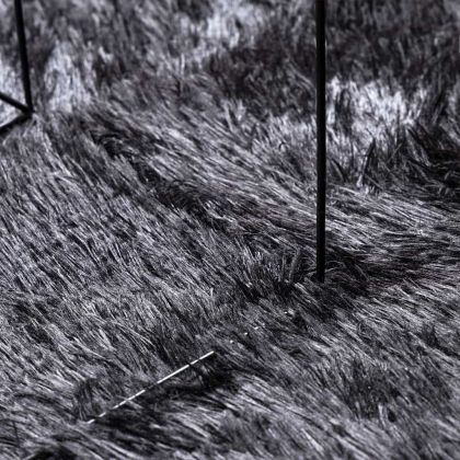 Шаги килим с дълъг косъм, NAVARRA, тъмно сив, 120x120 см