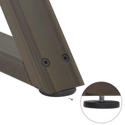 Крака за масичка за кафе, 2 бр., естествена стомана, 70 x (42-43,3) см, стомана