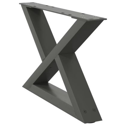 Крака за масичка за кафе, 2 бр., антрацит, 60x(30-31,3) см, стомана