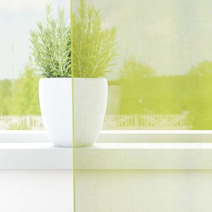 Пердета от воал с втулки, 2 бр, ябълково зелено, 140x260 см