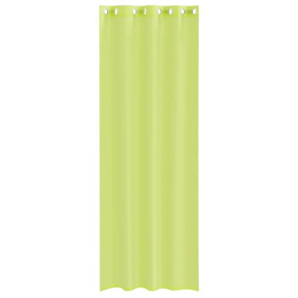 Пердета от воал с втулки, 2 бр, ябълково зелено, 140x260 см