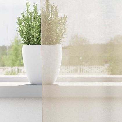 Пердета от воал с втулки, 2 бр, кремаво, 140x300 см