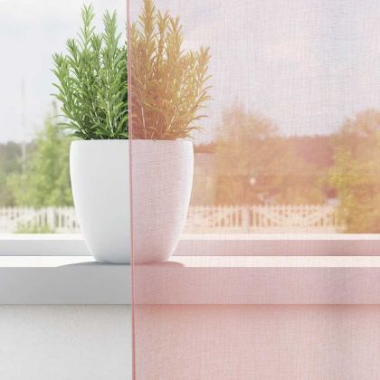 Пердета от воал с втулки, 2 бр, светлорозово, 140x300 см