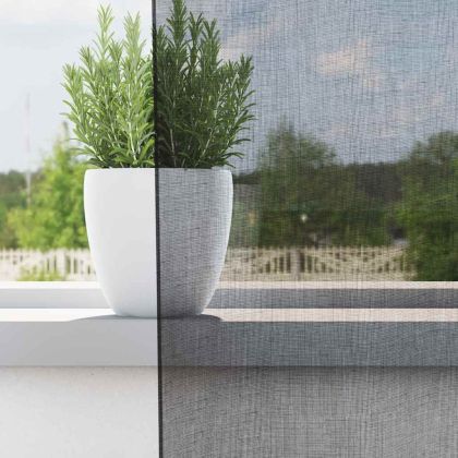 Пердета от воал с втулки, 2 бр, черно, 140x245 см