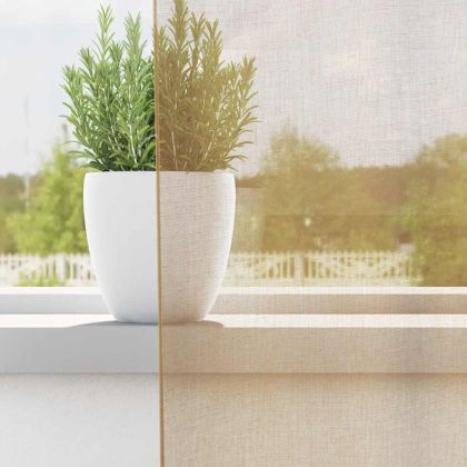 Пердета от воал с прът джобове, 2 бр, пясъчно