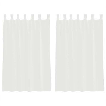 Пердета от воал с прът джобове, 2 бр, бяло