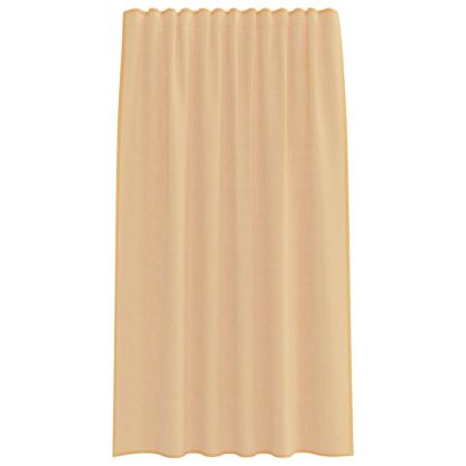Воалени завеси с примки, 2 бр, пясък, 140x175 см
