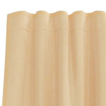 Воалени завеси с примки, 2 бр, пясък, 140x175 см