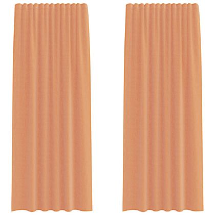 Воалени завеси с примки, 2 бр, tеракота, 140x245 см