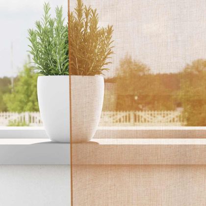 Воалени завеси с примки, 2 бр, tеракота, 140x245 см