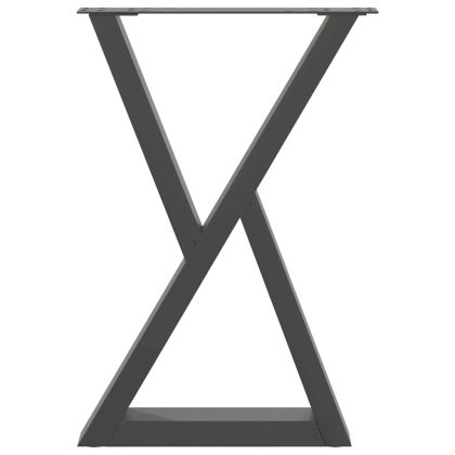 Крака за трапезна маса, 2 бр., антрацит, 60x(72-73,3) см, стомана