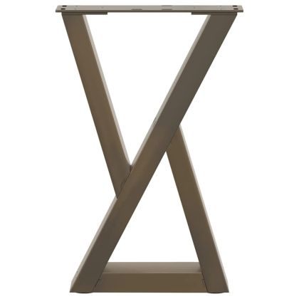 Крака за масичка за кафе, 2 бр., естествена стомана, 38 x (42-43,3) см, стомана