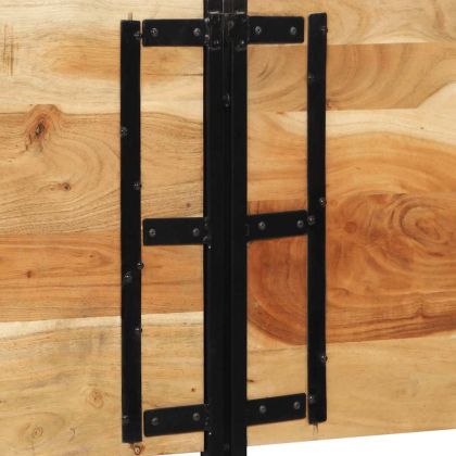 табла за глава 200 см масивна дървесина акация и желязо