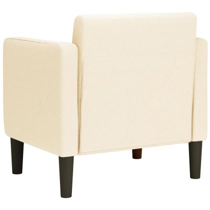 Разтегателен диван с подлакътници кремав 54 см велурена тъкан