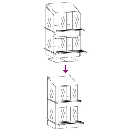 Кутия за пилета с 4 отделения Маслиненозелен метал