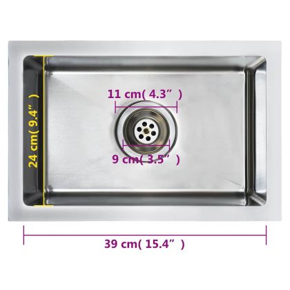 Ръчно изработена кухненска мивка, неръждаема стомана