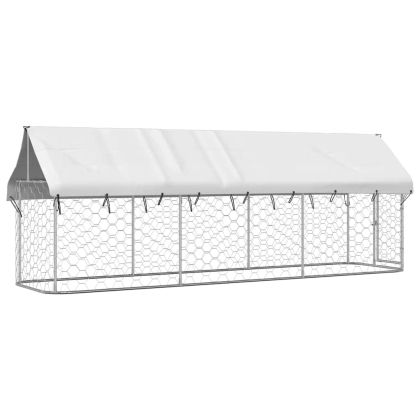 Дворна клетка за кучета с покрив, 400x100x150 см