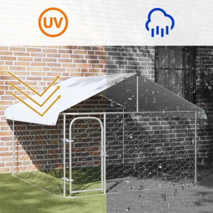 Дворна клетка за кучета с покрив, 200x200x150 см