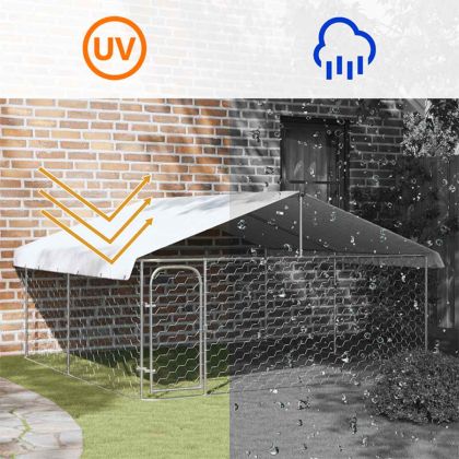 Дворна клетка за кучета с покрив, 300x300x150 см