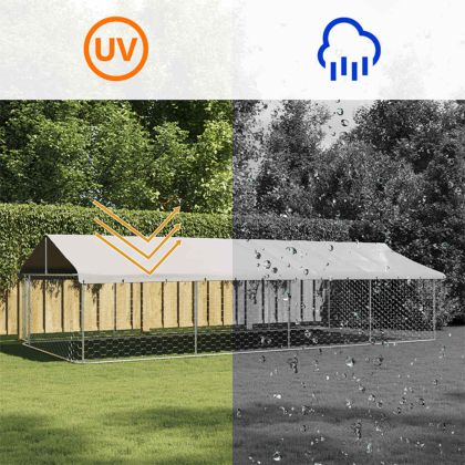 Дворна клетка за кучета с покрив, 600x300x150 см