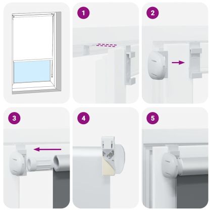 Руло щора 80 х 175 см, цвят червен