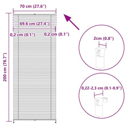 Плисирана щора 70 х 200 см, цвят крем
