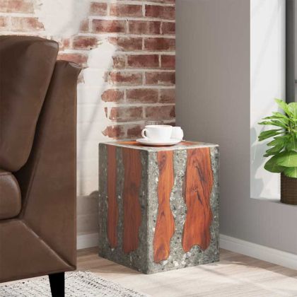 Табуретка, тиково дърво масив и смола