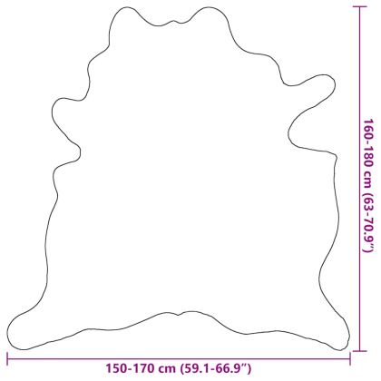 Килим от волска кожа, черно и бяло, 150x170 см