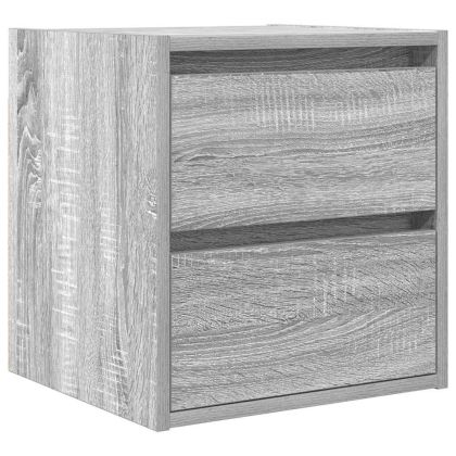 Нощни шкафчета за стенен монтаж, 2 бр, сив сонома, 38x34x40 см