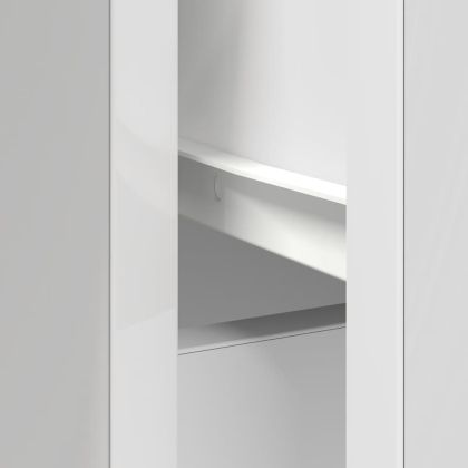 Бюфет с чекмеджета, бял, 101x35x76 см, инженерно дърво