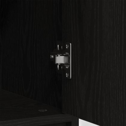 Бюфет с чекмеджета, черен дъб, 80x34x76 см, инженерно дърво