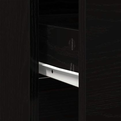 Бюфет с чекмеджета, черен дъб, 80x34x76 см, инженерно дърво