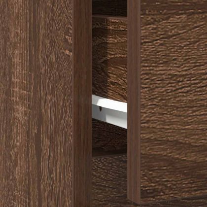 Бюфет с чекмеджета, кафяв дъб, 71x35x84 см, инженерно дърво