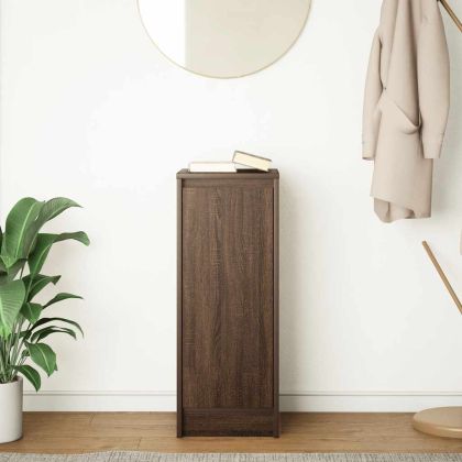 Сайдборд, Кафяв дъб, 29,5x34x76 см, инженерно дърво