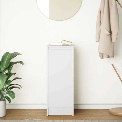 Сайдборд, бял, 29,5x34x76 см, инженерно дърво