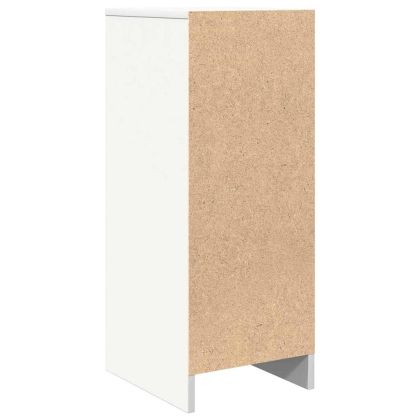 Сайдборд, бял, 29,5x34x76 см, инженерно дърво