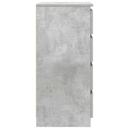 Бюфет с чекмеджета, бетонно сив, 37,5x35x99 см, инженерно дърво