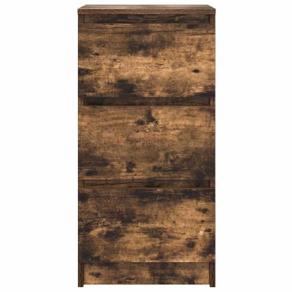 Сайдборд, опушен дъб, 37,5x35x76 см, инженерно дърво