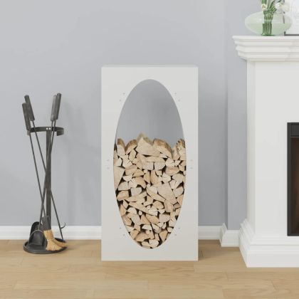 Стойка за дърва, бяла, 50x23x100 см, студеновалцувана стомана