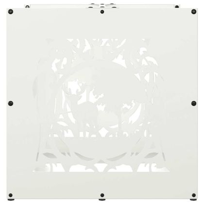 Стойка за дърва, бяла, 40x40x40 см, студеновалцувана стомана