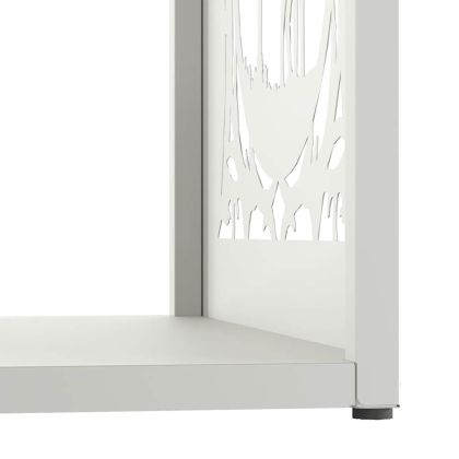 Стойка за дърва, бяла, 40x40x40 см, студеновалцувана стомана