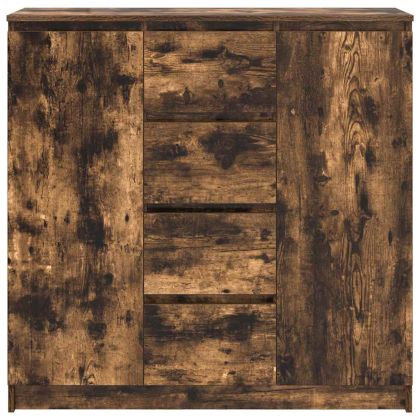 Бюфет с чекмеджета, опушен дъб 100,5x35x98,5 см инженерно дърво