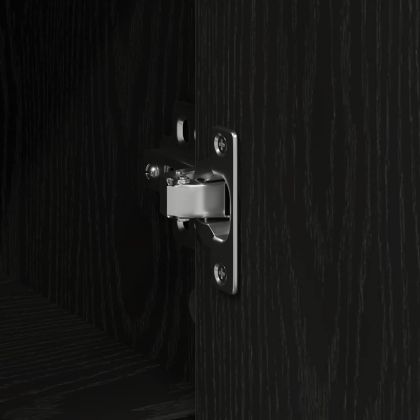 Бюфет с чекмеджета, черен дъб, 101x35x76 см, инженерно дърво