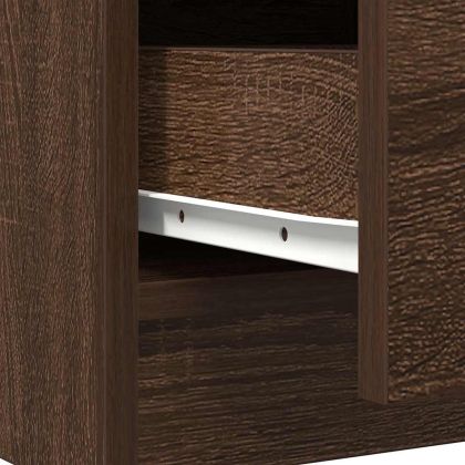 Бюфет с чекмеджета, кафяв дъб 71x35x65 см инженерно дърво