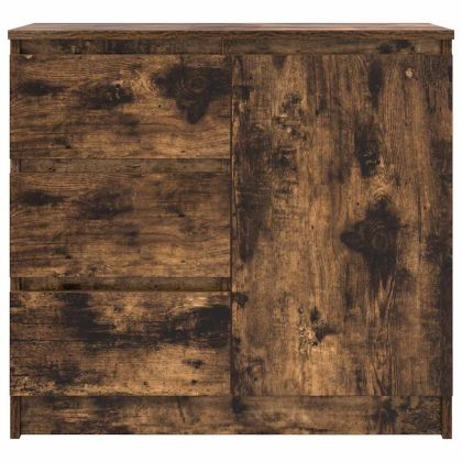 Бюфет с чекмеджета, опушен дъб, 71x35x65 см, инженерно дърво